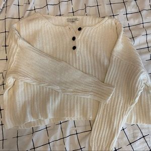 American Eagle white cropped sweater